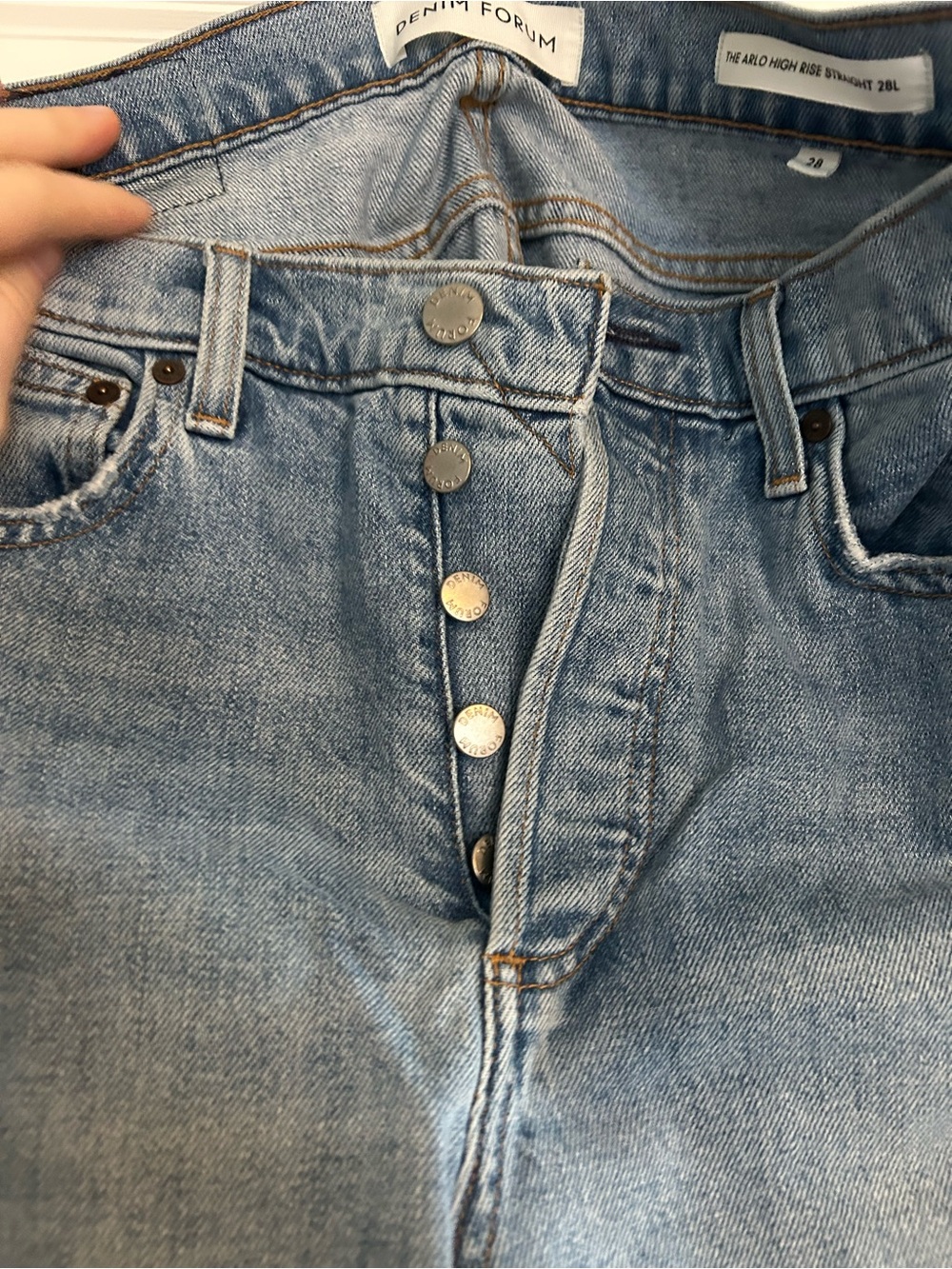 Denim Forum the Arlo High-Rise Straight Women's Jeans - Light Blue